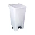 Poubelle à pédale 120L PP blanc couvercle blanc 42,5x51xx87,5cm